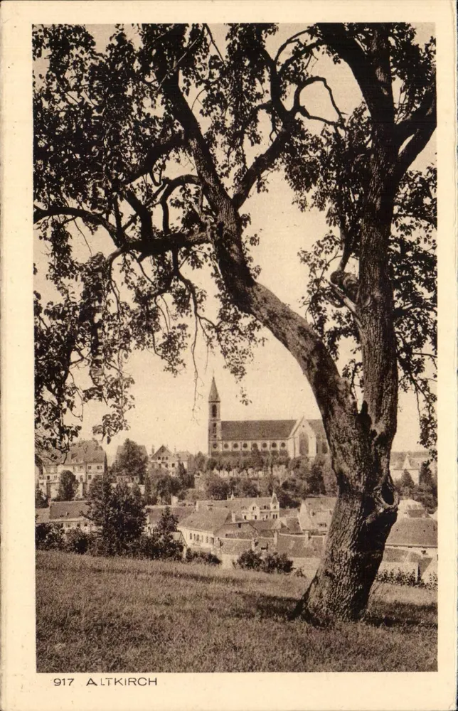 अल्टकिर्च — गांव का दृश्य चर्च के साथ — BRAUN & Cie, Imp. Edits, Mulhouse-Dornach, संख्या 917 - आगे