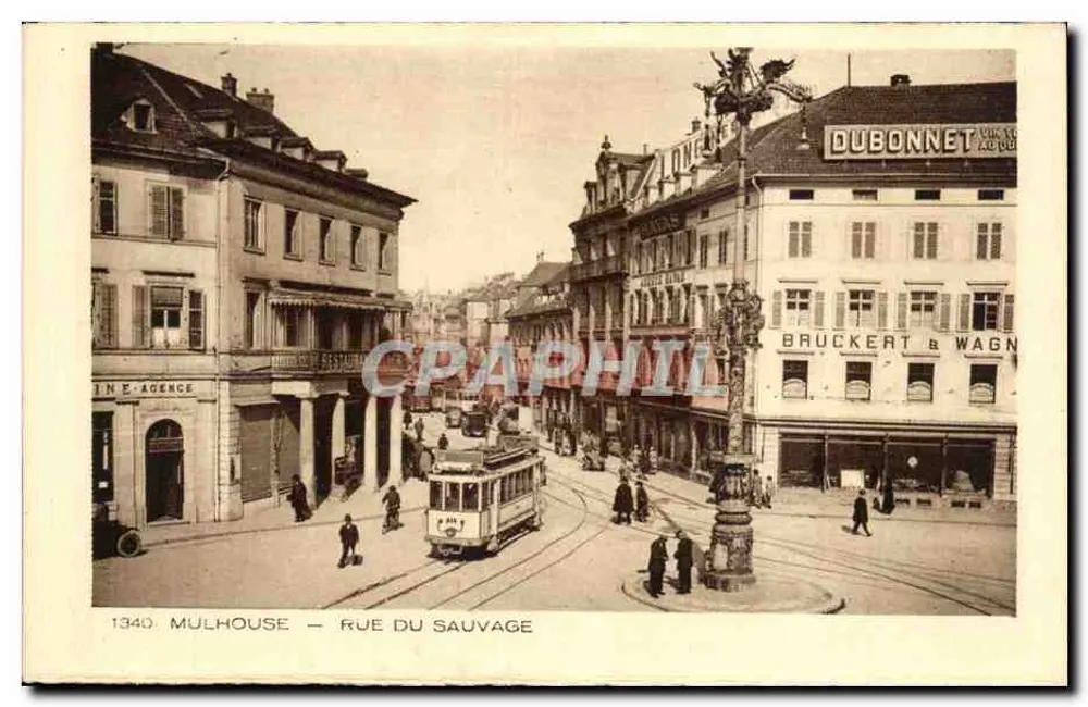 Mulhouse — ulica Sauvage — Braun & Cie, Wyd. i Druk. Mulhouse-Dornach - Awers