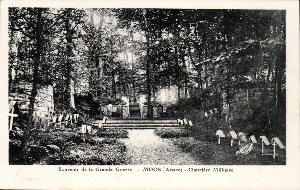Soldatenfriedhof von Moos (Elsass) — Erinnerung an den Großen Krieg — J. Kunta, Spolitz Gaubweller - Vorderseite