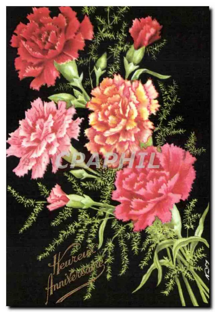 Arranjo de pivoines — Aniversário — editor A.C.Y. n°4 - Frente