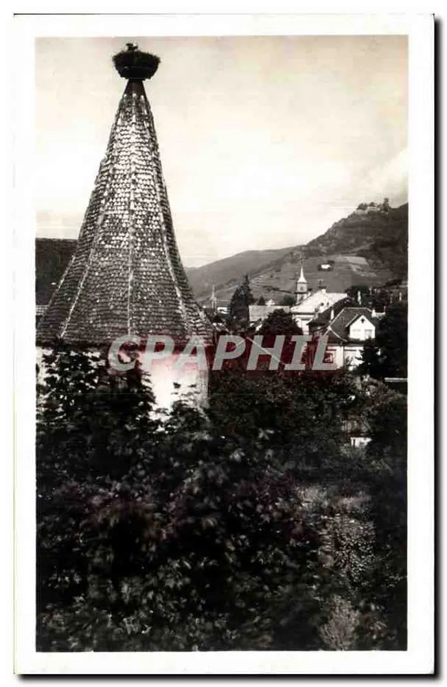 Ribeauvillé — Alte Turm mit Storchennest — Féraux, Straßburg - Vorderseite