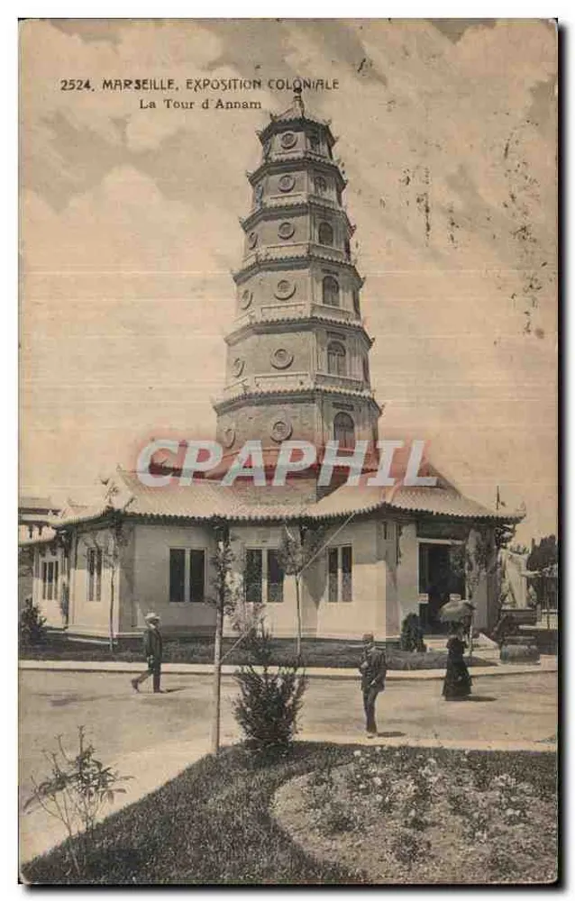 Torre de Annam — Exposição Colonial de Marselha 1924 — Editor: A. L. de Phototypie Georges Marseillais - Frente