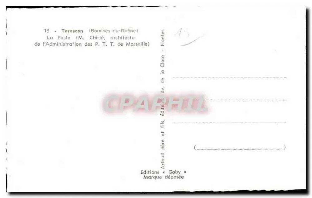 Tarascon — Administração Postal e Telefone — Éditions Gaby - Verso
