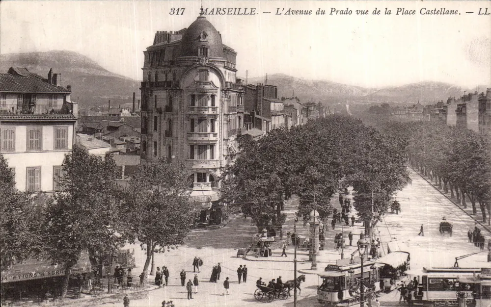 Marseille — Avenue du Prado Ansicht von der Place Castellane — LL - Vorderseite