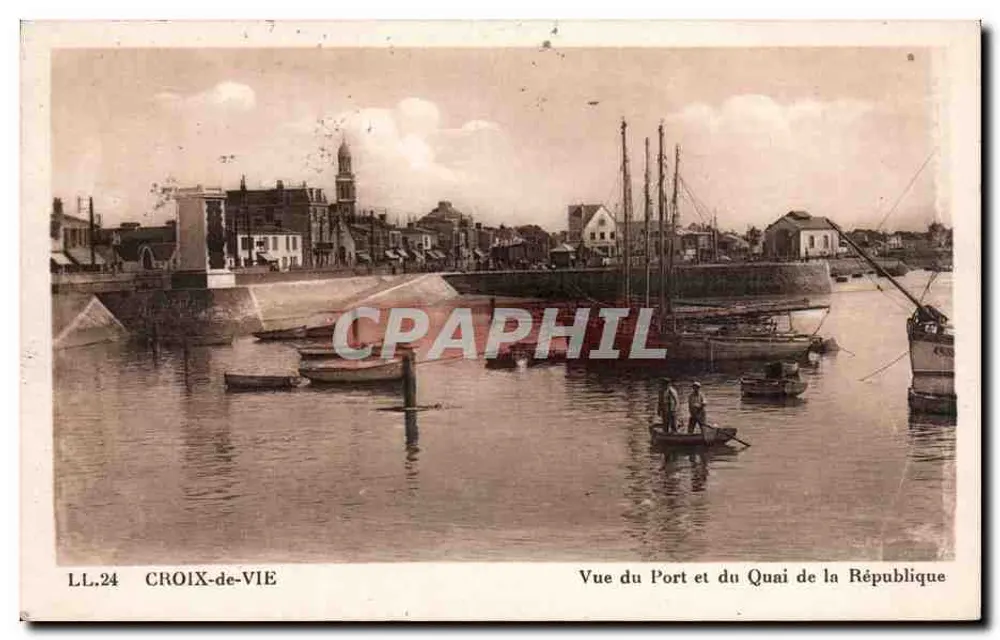 Croix-de-Vie — Ansicht des Hafens und des Kai der Republik — LL.24 - Vorderseite