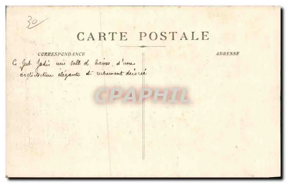 Nîmes - O Templo de Diane — Bilhete postal antigo n°182, editor não visível - Verso
