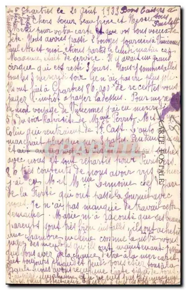 Chartres (E. et L.) — Alte Häuser am Eure — Aufnahme vom Pont Saint Hilaire — G. Foucault, Verlag, Dreux - Rückseite