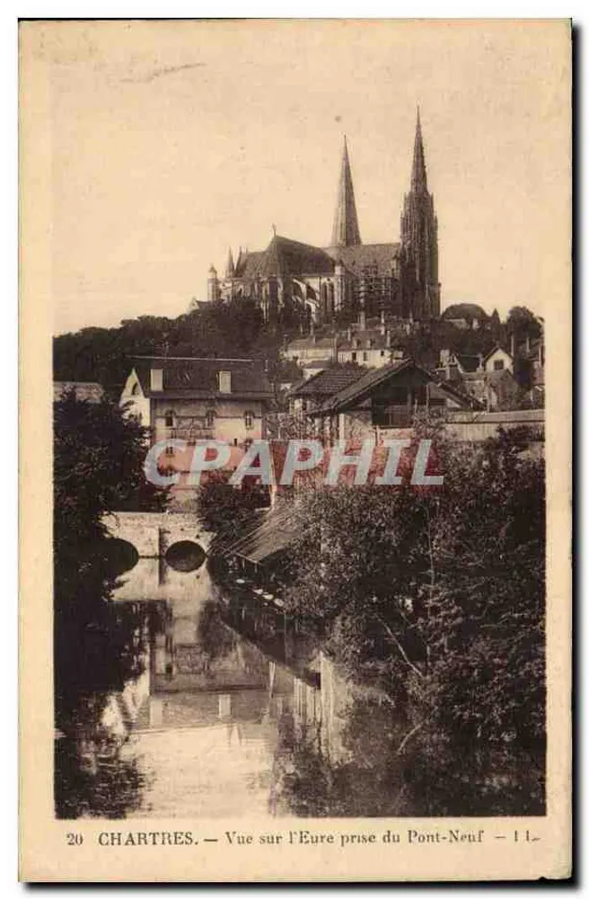 Chartres — Vista sobre o rio Eure vista do Pont-Neuf — n°20 - Frente