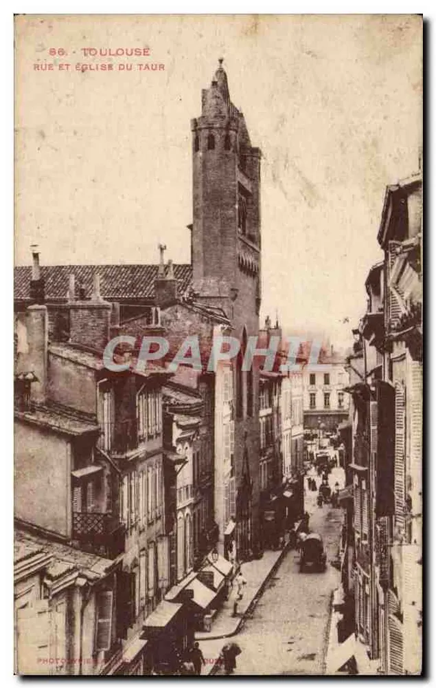 Toulouse — Rue et église du Taur — Phototypies A. Droux - Vorderseite