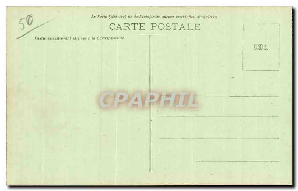 Cherbourg — Perspektive der Grande Jetée und der Hafen — Sammlung F. G. Cherbourg - Rückseite