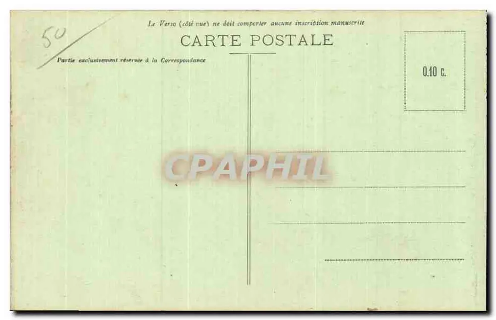 Cherbourg — Ein Eckbereich des öffentlichen Gartens und das Fort du Roule — Sammlung F. C., Cherbourg - Rückseite