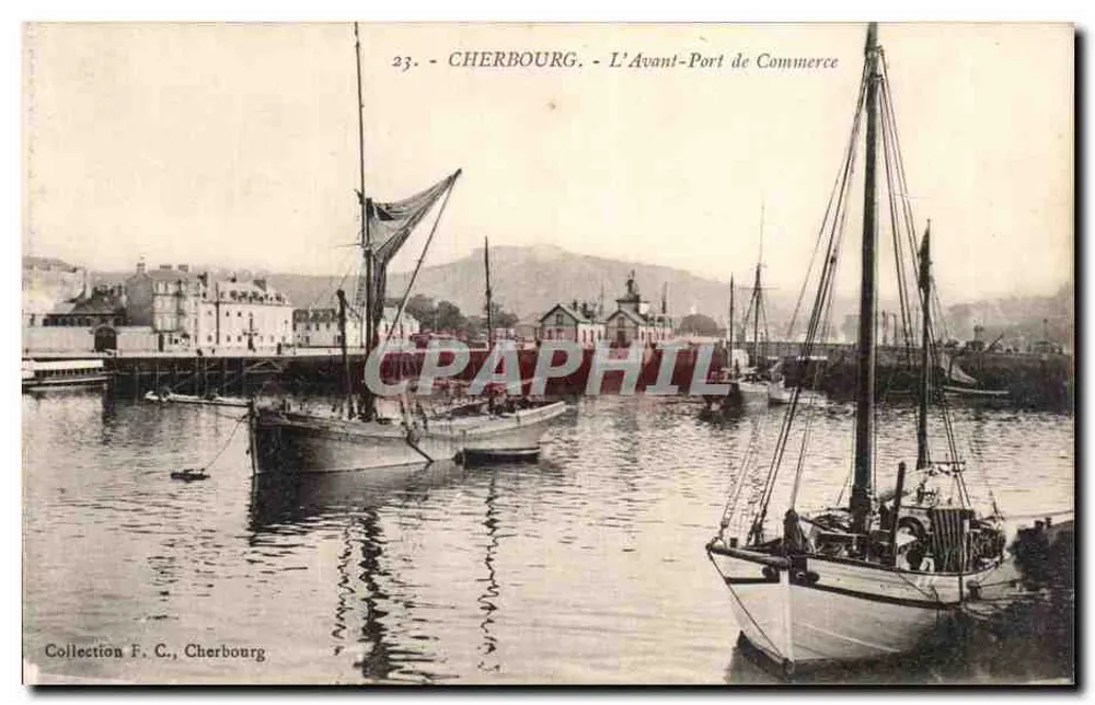 Cherbourg - O Porto de Comércio — Coleção F. C., Cherbourg - Frente