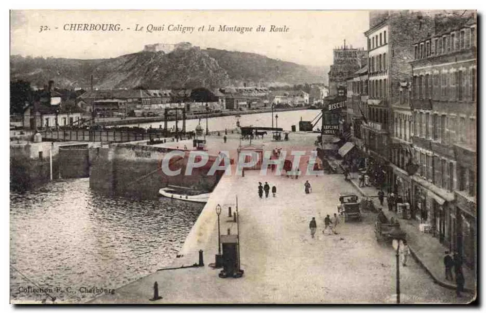 Cherbourg - Le Quai Coligny und die Montagne du Roule - Vorderseite