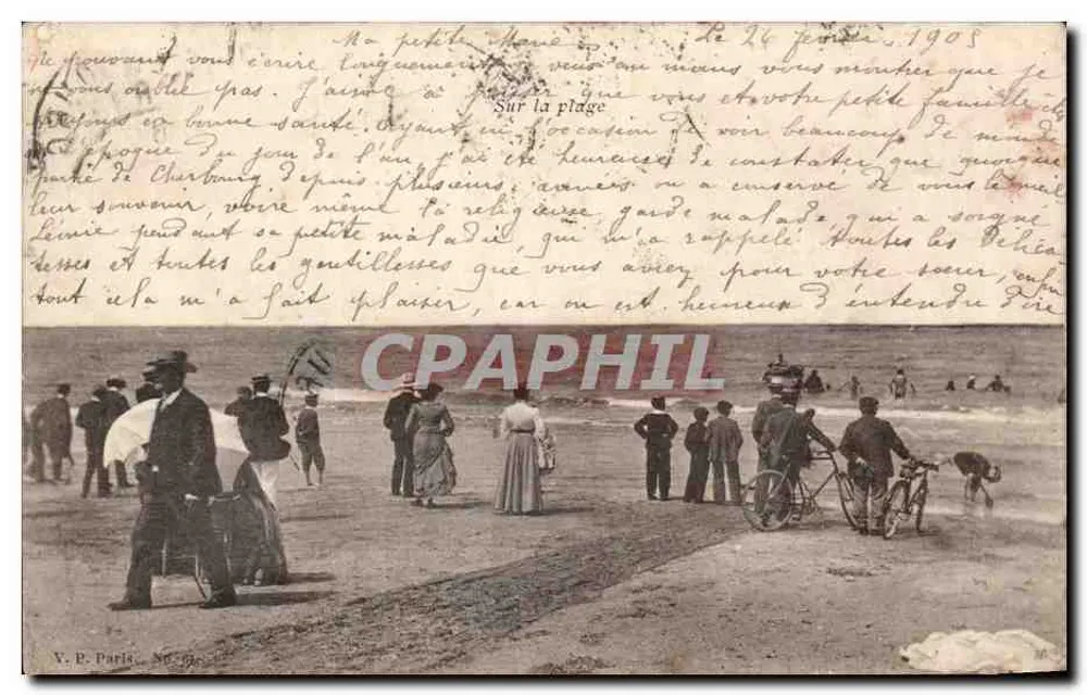 Na praia — Cherbourg — V. P. Paria, N° 36 - Frente
