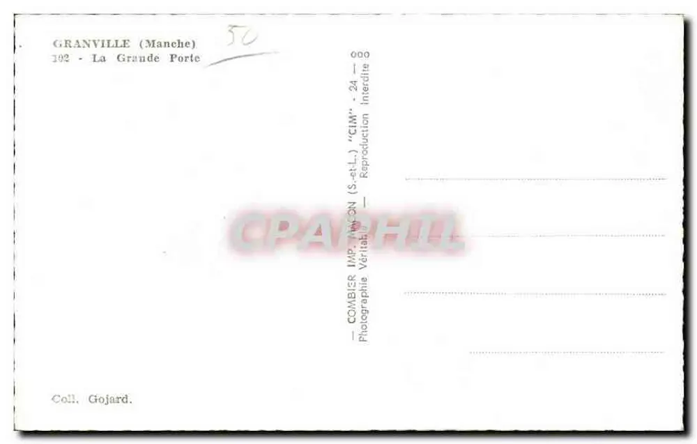 Granville (Manche) — A Grande Porta — Combiér (S.-et-L.) - Verso
