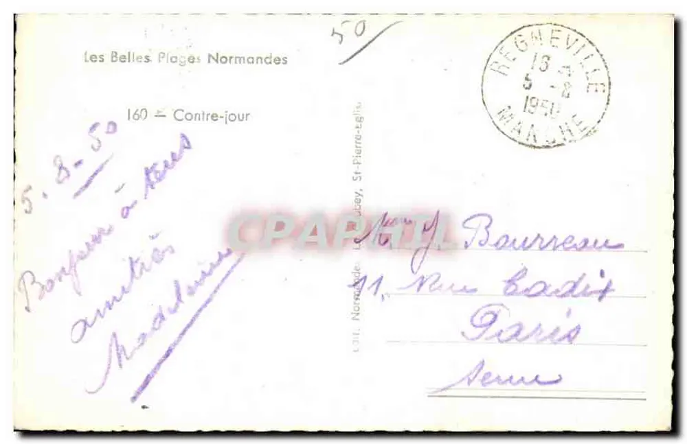 Les Belles Plages Normandes — 160 = Rücklicht — Verlag L.C.H. Normandie - Rückseite