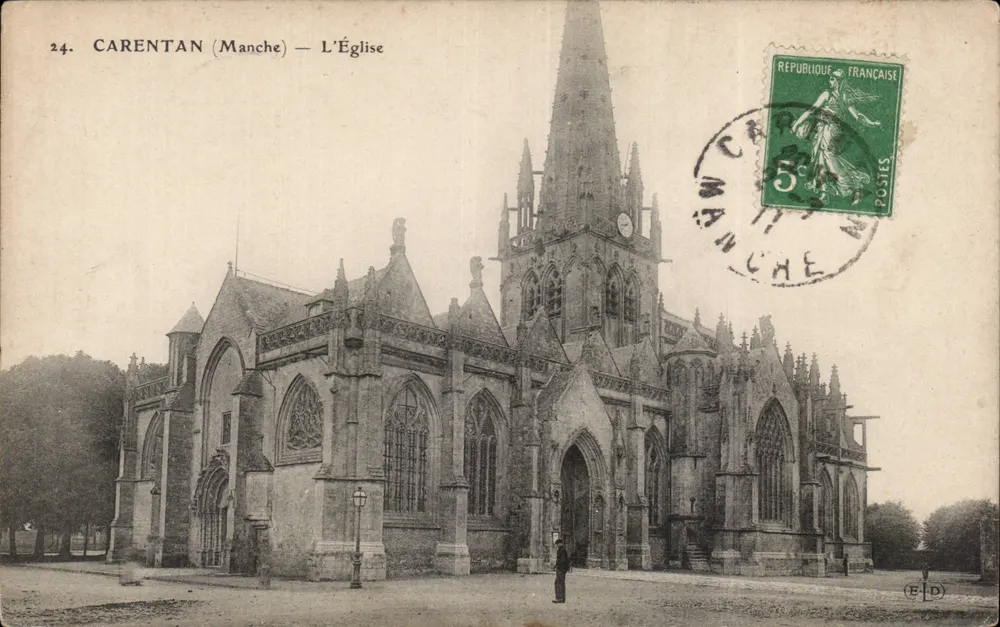 Carentan (Manche) — A Igreja — Editor E.P.D. - Frente