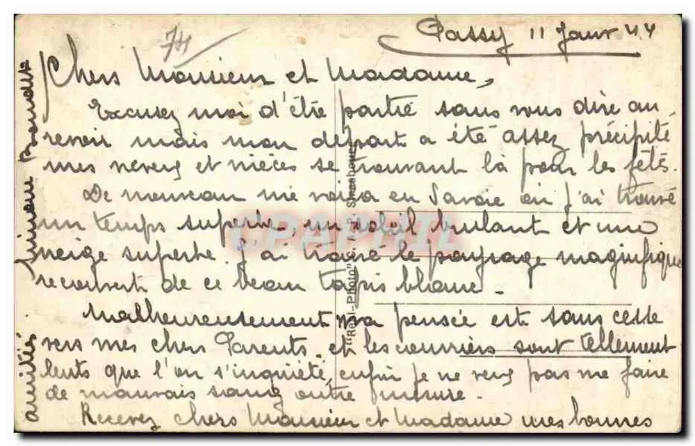 Assy-Passy (Haute-Savoie) und die Chaîne des Aravis im Winter — Cap - Rückseite