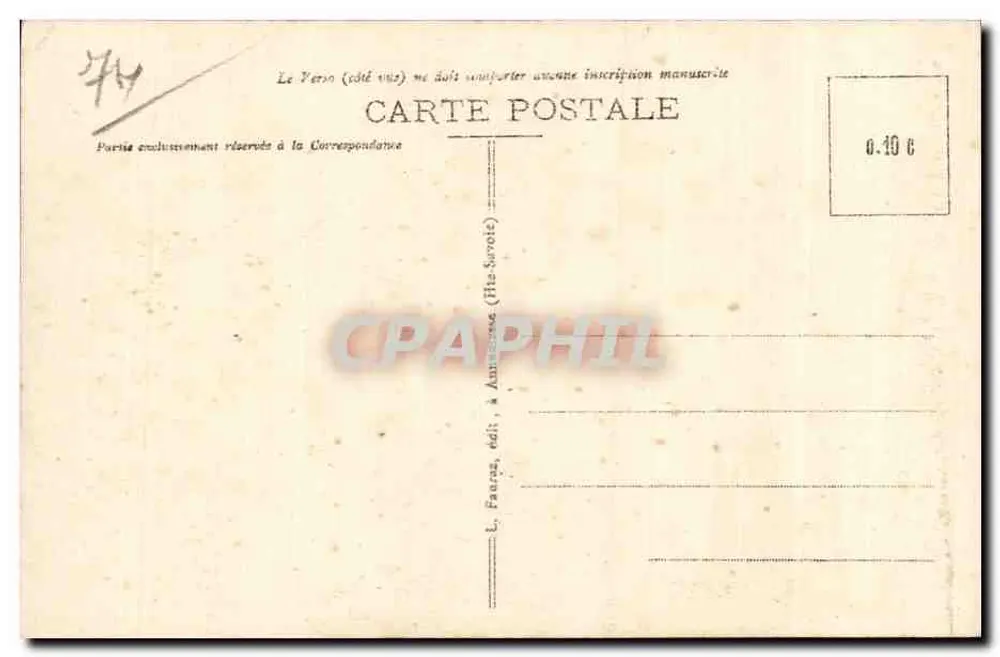 Chamonix-Mont-Blanc — Morze lodowe — Przyjazd pociągu (1921) — L. Fauras, wyd. (Hte-Savoie) - Rewers