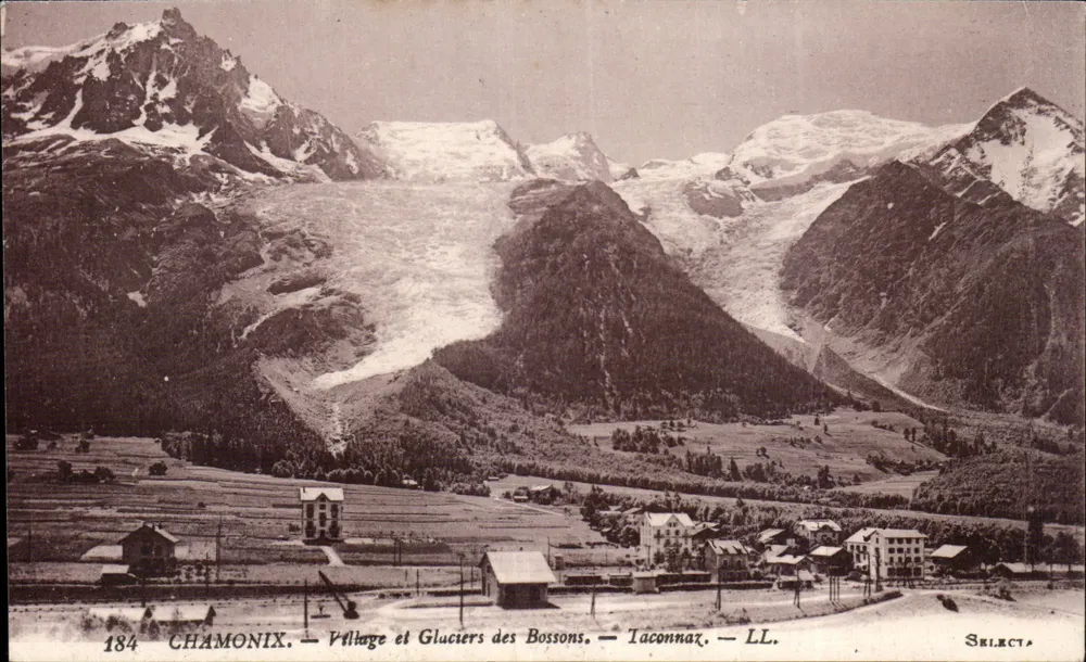 Chamonix — Dorf und Gletscher der Bossons — Taconnax — LL. — SELECT. - Vorderseite