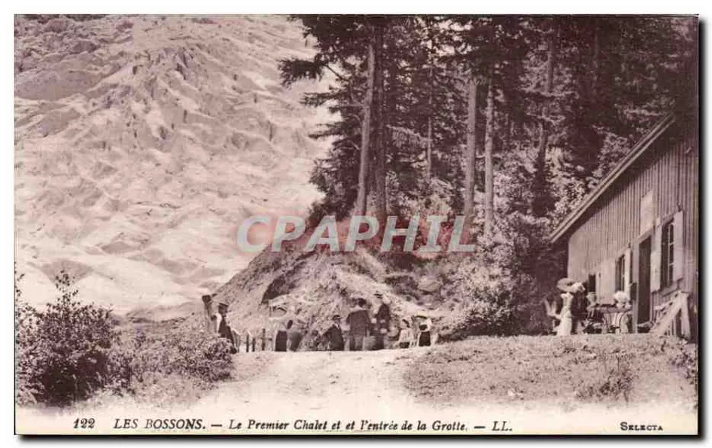 Les Bossons — Der erste Chalet und der Eingang zur Höhle — Selecta - Vorderseite