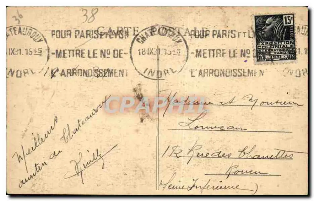 Das Berry — Das Eisenpferd bringt Ihnen Glück — Sammlung R. Châteauroux n°17 - Rückseite