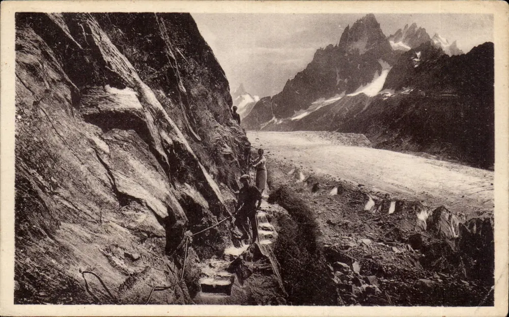 Chamonix — Der Schlechte Schritt - Mer de Glace — G. Tairraz, Fotograf-Verlag, Chamonix - Vorderseite