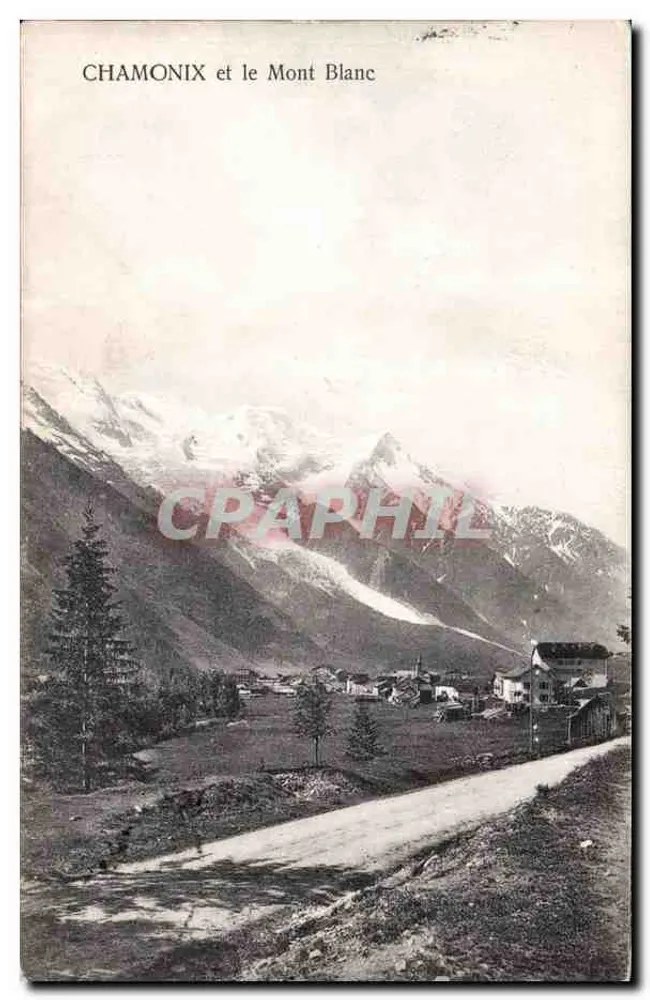 Chamonix e o Monte Branco — vista panorâmica — editor não identificado - Frente
