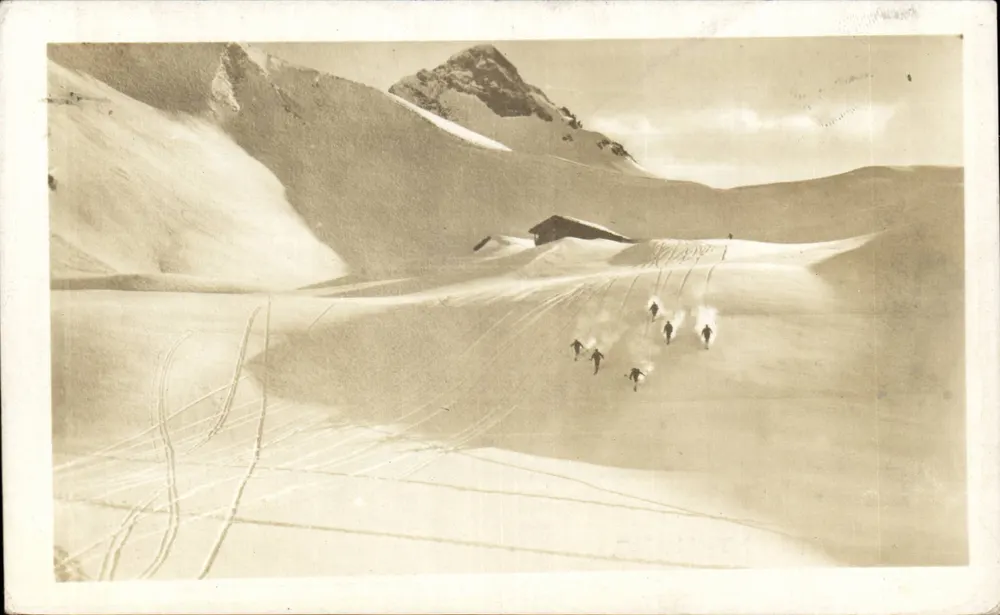 Skifahren am Col de Voza — Chamonix-Mont-Blanc — Ansichtskarte - Vorderseite