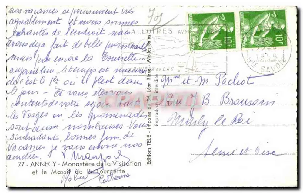 Balloires-les-Bains — Ansicht des Dorfes und der Kirche — Éditions Télé - Rückseite