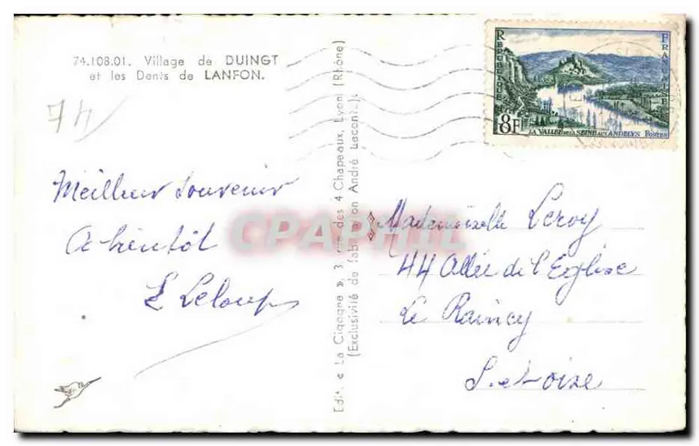 Duingt — Blick auf das Dorf und die Dent de Lanfon — La Cigogne - Rückseite