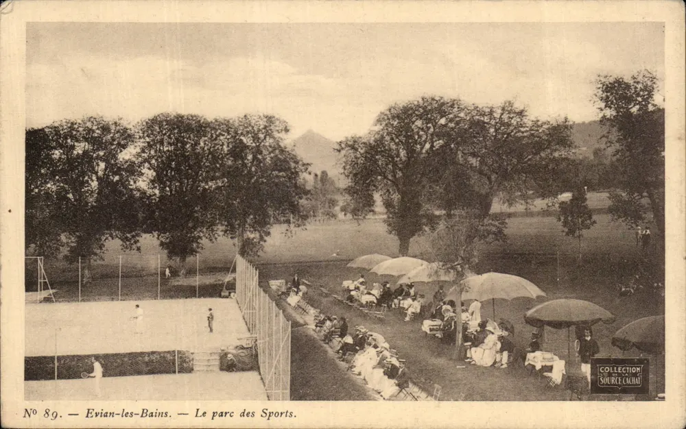 Evian-les-Bains — Ansicht des Sportparks — Sammlung Source Cachat, n° 89 - Vorderseite
