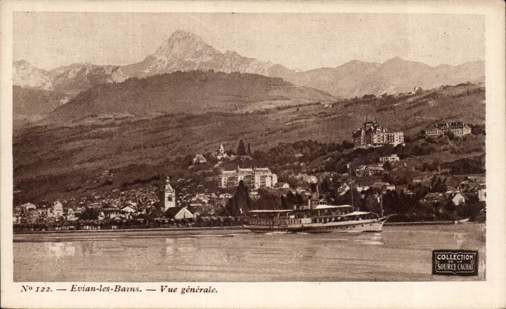 Evian-les-Bains — Vista geral — Coleção Source Cachat, n°122 - Frente