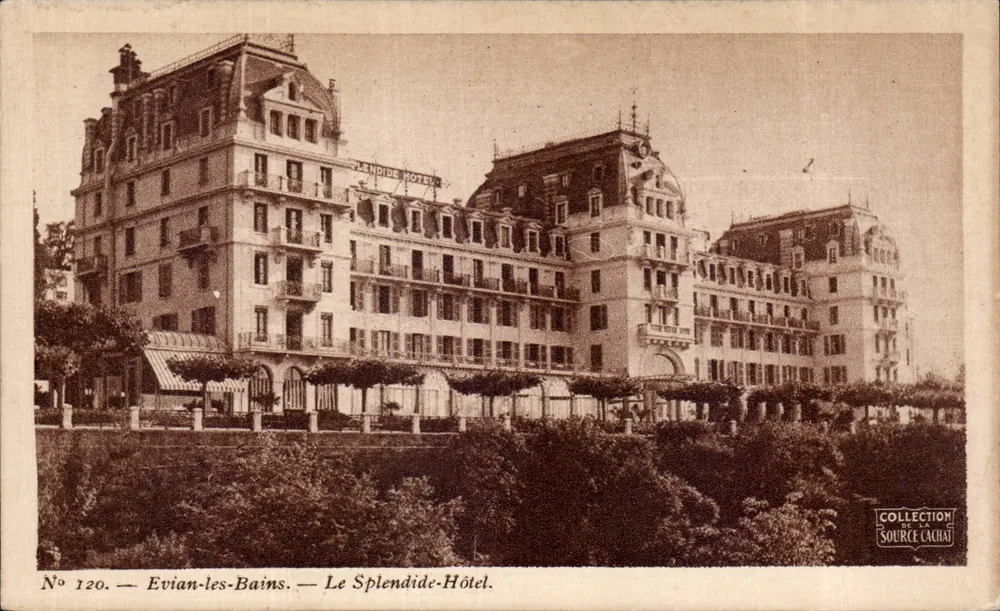 Evian-les-Bains — O Splendide-Hôtel — Coleção da Fonte Cachai, n° 120 - Frente