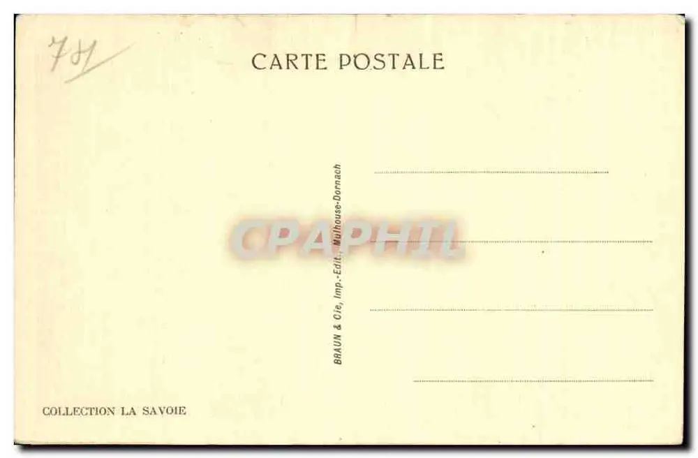 Évian-les-Bains — Palazzo Comunale — Braun & Cie, Editore Mulhouse-Dornach - Verso