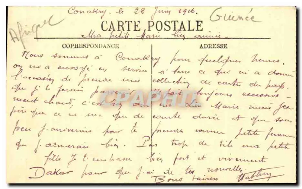 Conakry vista do Castelo da Água — Edição H. G. F. - Verso