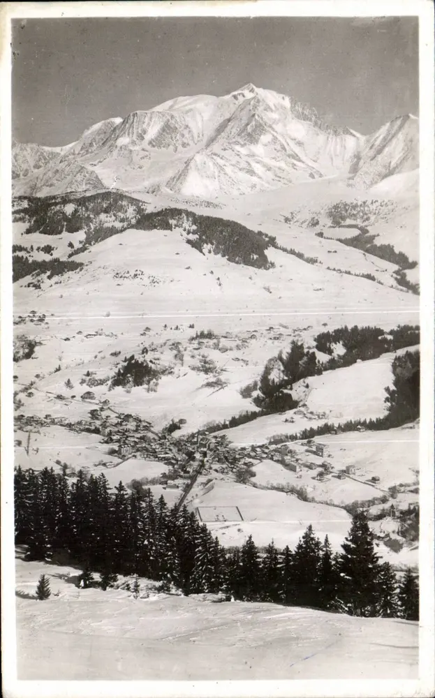 Mégeve (1113 m.) — Wintersportort. Allgemeiner Blick und Mt. Blanc — L. MORAND, Fot. (Hte-Savoie) - Vorderseite
