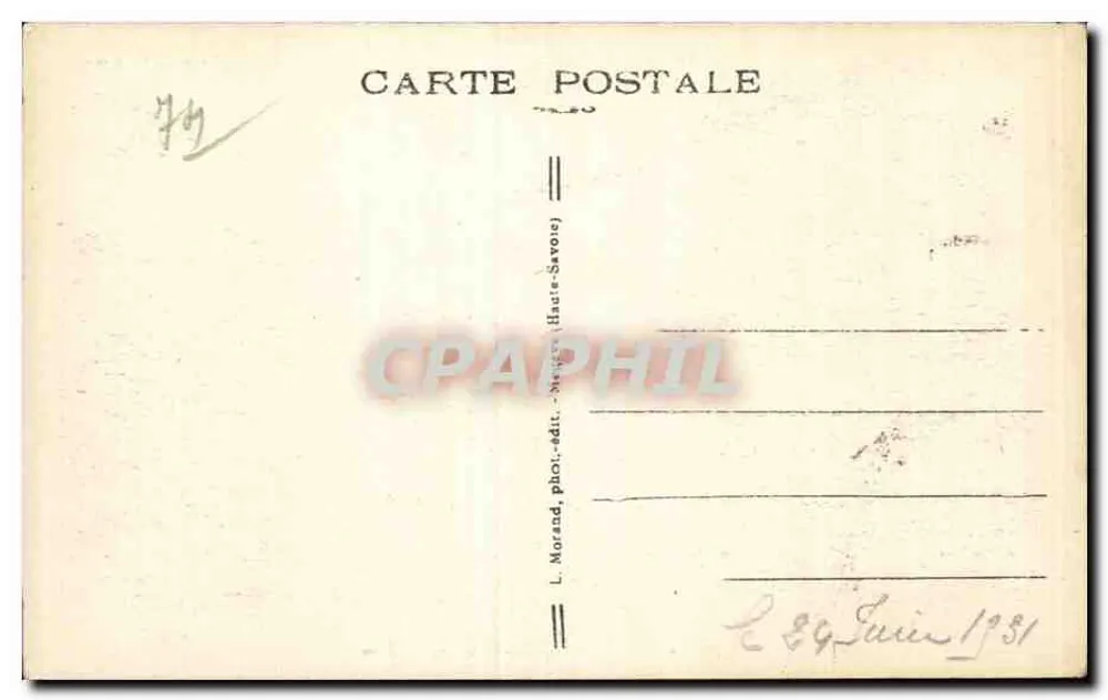 Megève (Wysokie Sałwy) — widok panoramiczny z Doma Miage i Góra Joly — L. Morand, nr 384 - Rewers