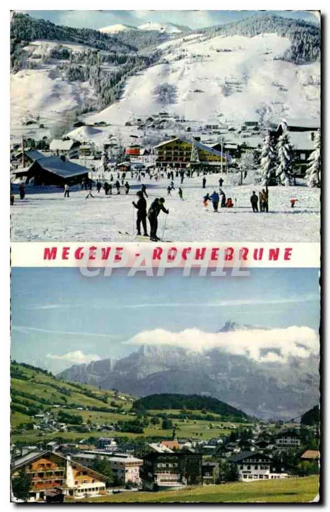 Mégeve - Rochebrunne — Panorama und Skipisten - Vorderseite