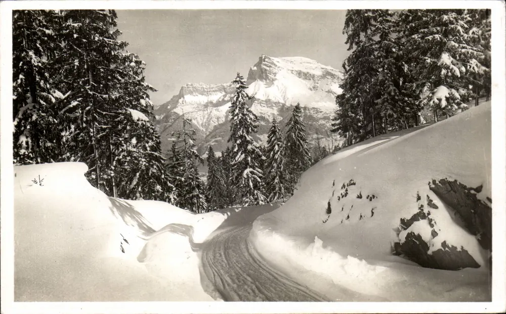 Schneesträßchen in Megève — 1113 m — Verleger L. Morand, Megève - Vorderseite