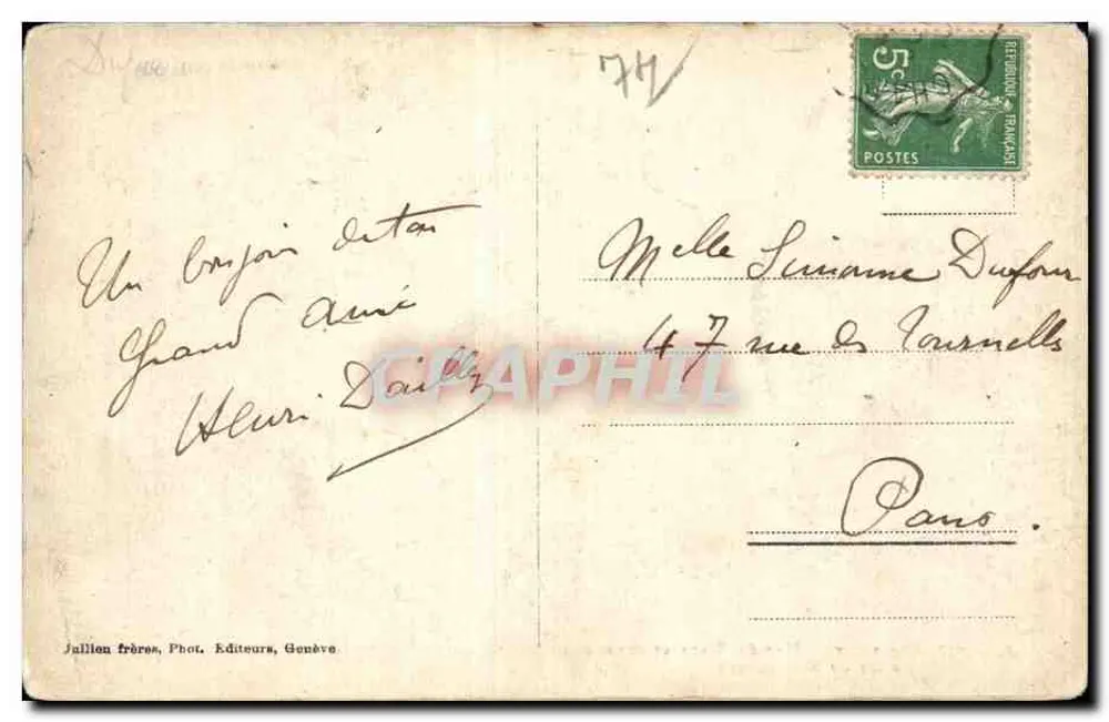 Chamonix — Mer de Glace und Montenvers-Bahn — J. J. 8847 - Rückseite