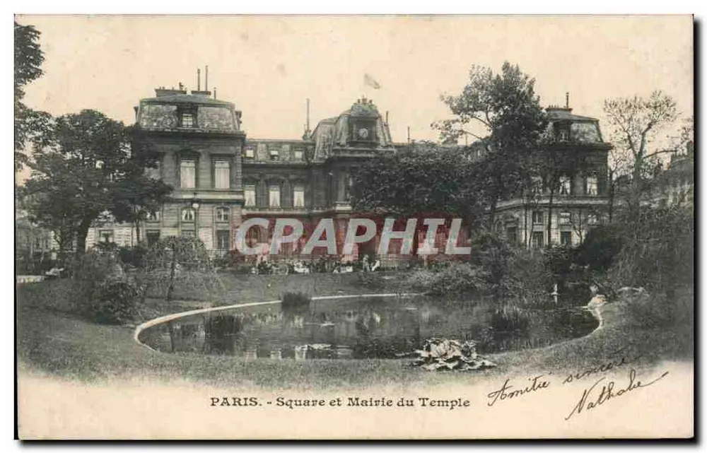 Paris - Praça e Prefeitura do Temple - Frente