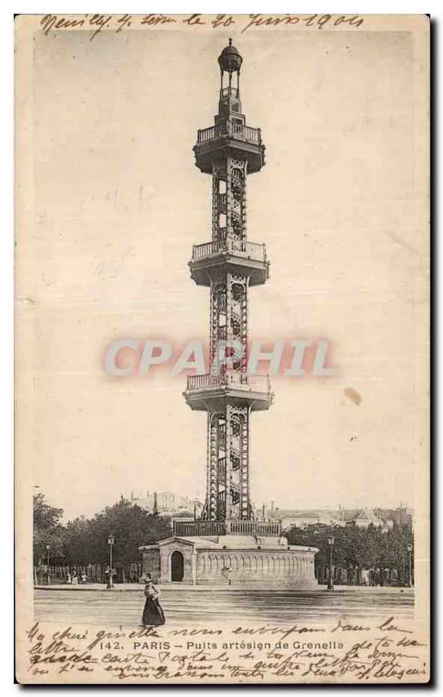 Torre artésia de Grenelle — Paris — editor J. Le Logeais, n° 142 - Frente