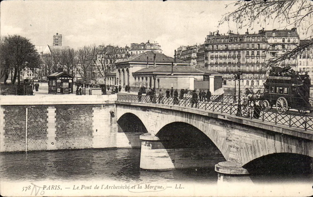 Paris — Die Brücke des Erzbischofs und die Morgue — LL. Nr. 578 - Vorderseite