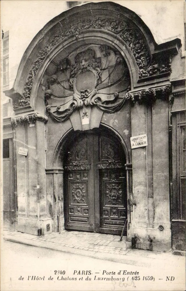 Paris — Eingang zum Hôtel de Chalons und zum Luxembourg (1639) — ND - Vorderseite