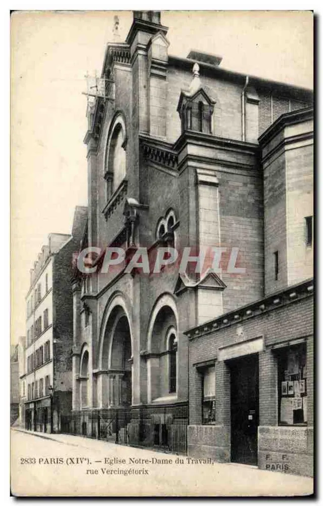 Kirche Notre-Dame du Travail — Paris (14. Bezirk) — Straße Vercingétorix — F. Fleury, Foto-Verlag, Paris - Vorderseite