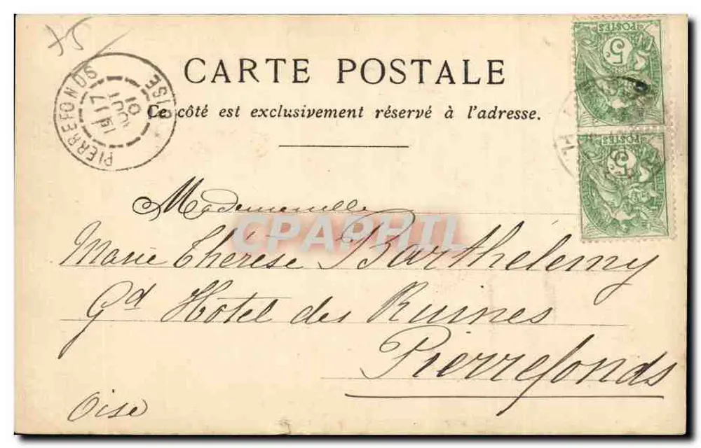 Parijs — Panteon, Luxemburg, Champs Elysées, Museum Cluny — anoniem uitgever, serie-nummer niet zichtbaar - Achterkant