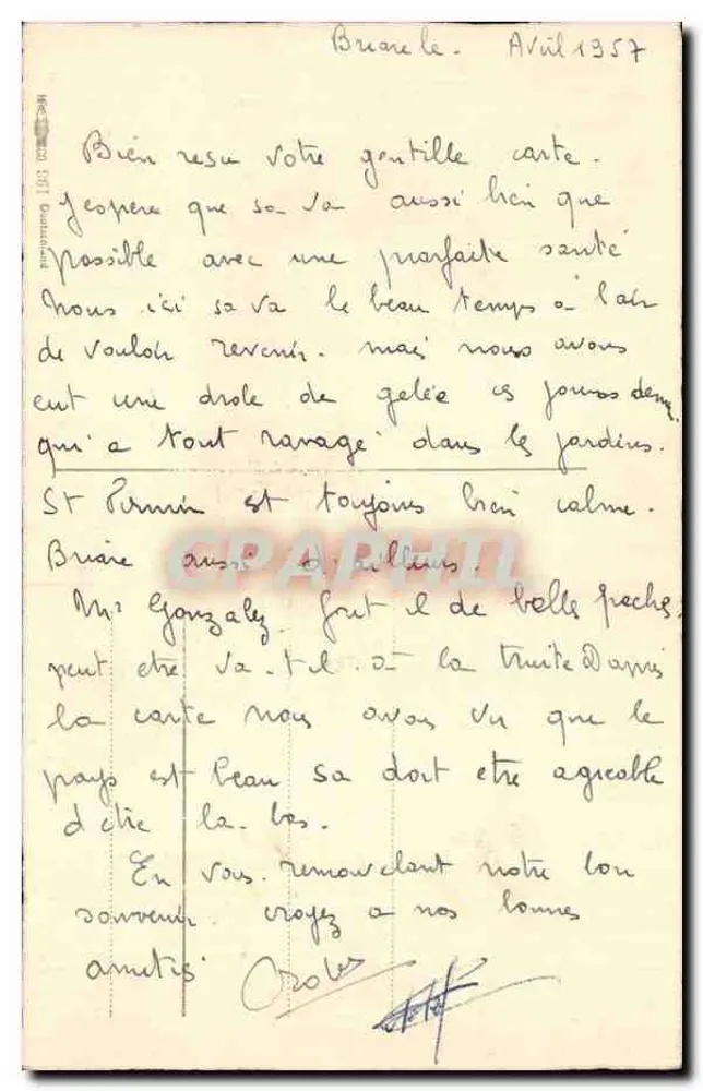 बच्चा और बसंत के फूल — शुभ ईस्टर — ब्रूआ 4 अप्रैल 1957 - पीछे