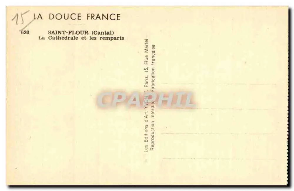 Saint-Flour (Cantal) — Die Kathedrale und die Mauern — Les Éditions d'Art Yvon, Paris - Rückseite