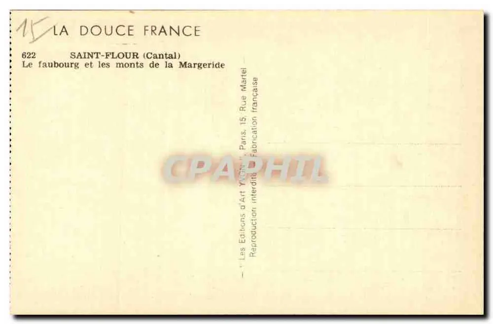 Saint-Flour (Cantal) — Das Vorort und die Berge der Margeride — Yvon - Rückseite